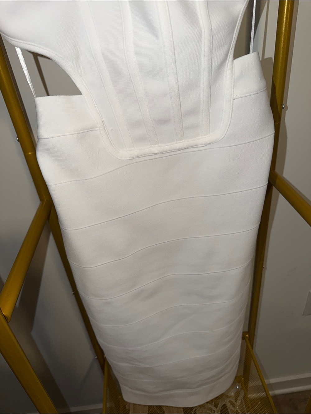 White Corset Midi Dress - Picture 3 of 6